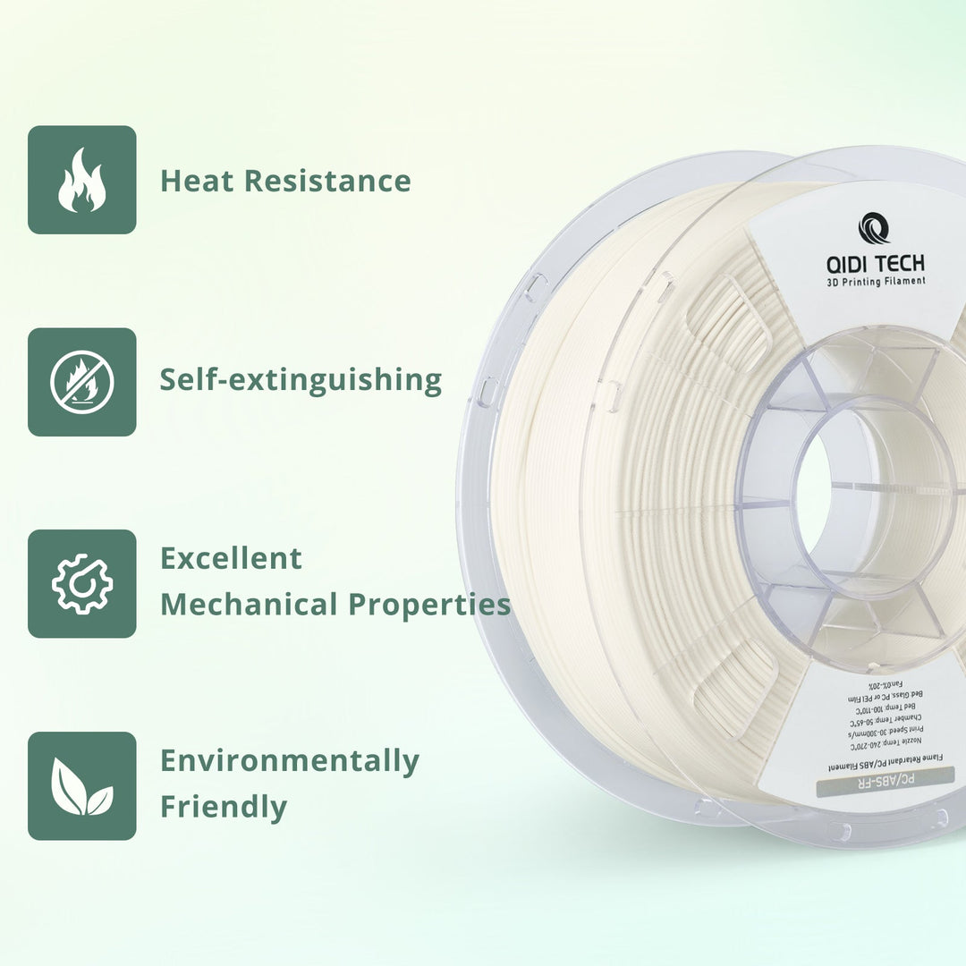 QIDI PC/ABS-FR Filament Features: Heat Resistance, Self-extinguishing