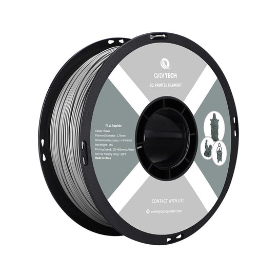 Silver QIDI PLA Rapido 3D Printer Filament