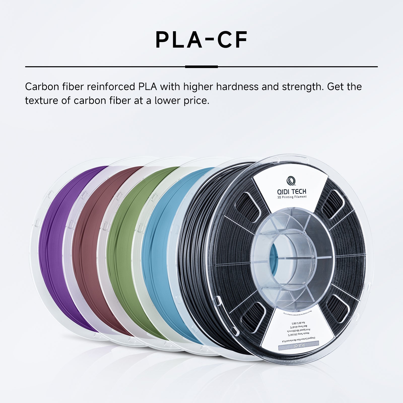 QIDI PLA-CF Filament - Carbon fiber texture at lower price