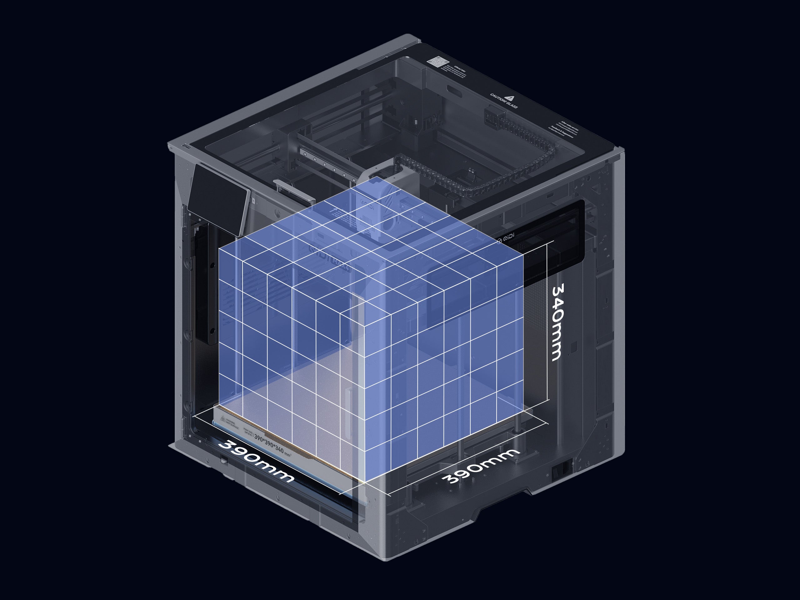 <p>Build volume </p><p>390×390×340 mm</p>