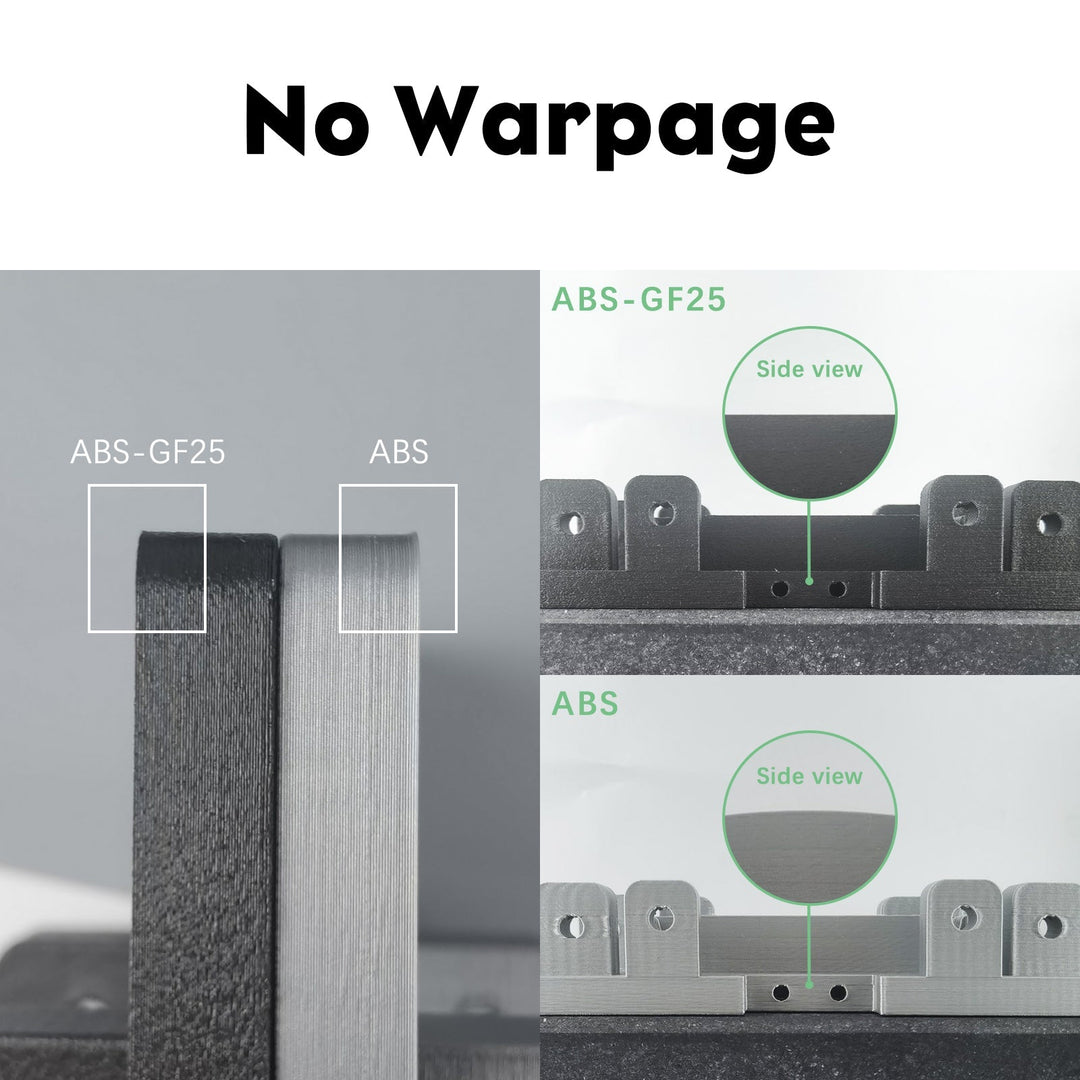 ABS-GF25 Filament Warpage Comparison