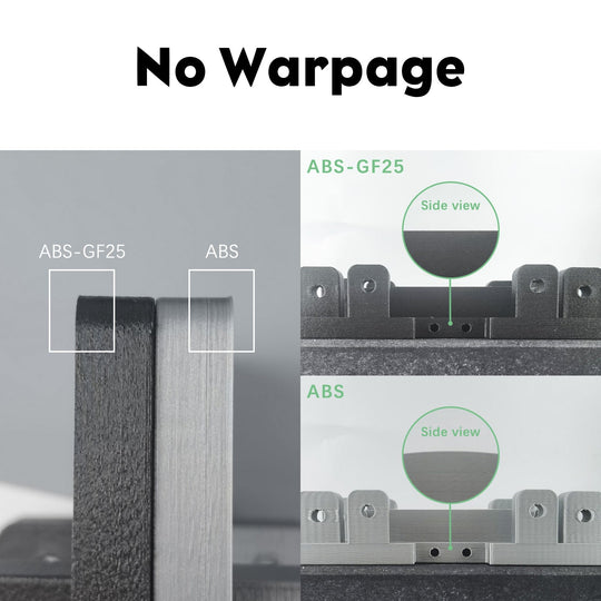 ABS-GF25 Filament Warpage Comparison