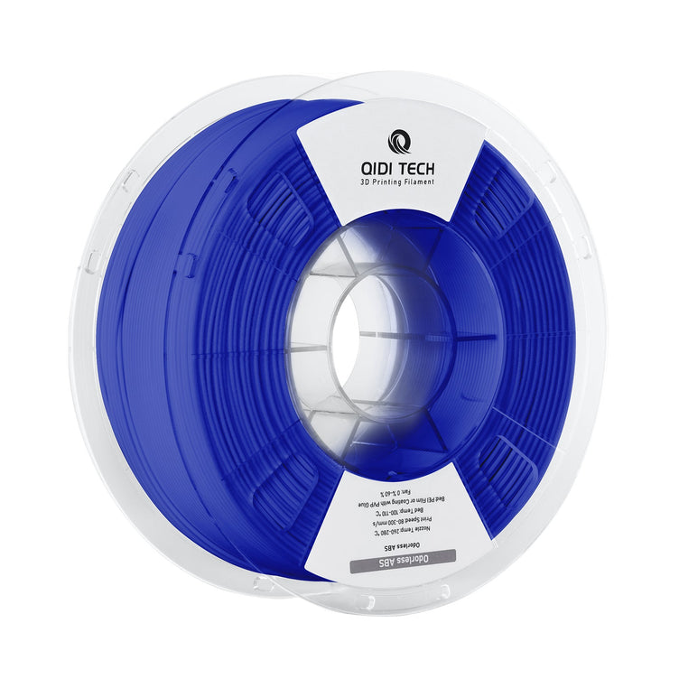 Blue QIDI Odorless ABS 3D printer filament spool