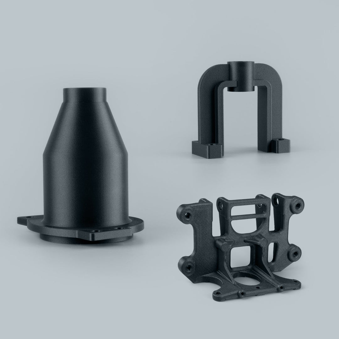 PET-CF 3D printed parts - showcasing capabilities