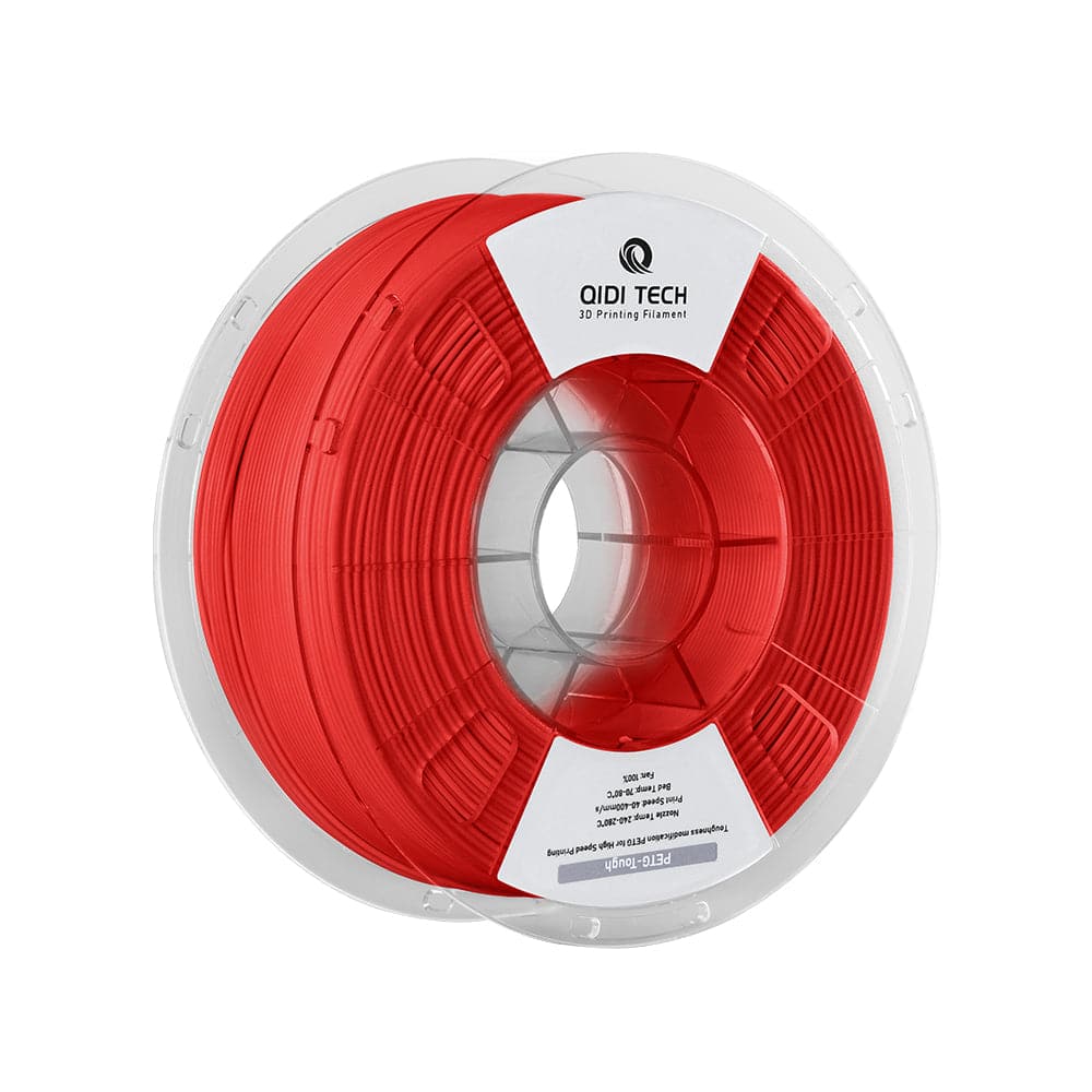QIDI red PETG-Tough 3D printing filament spool