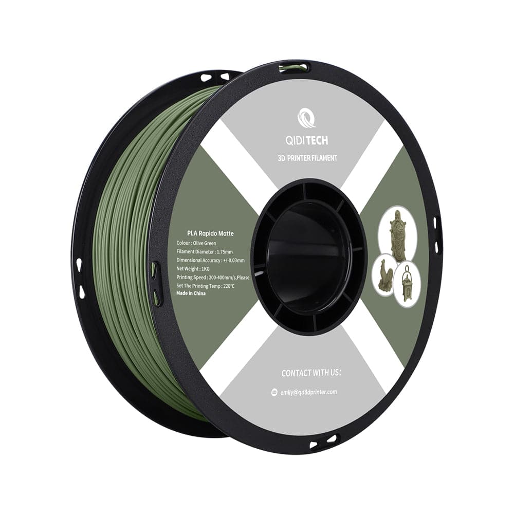 QIDI Olive Green PLA Rapido Matte Filament Spool