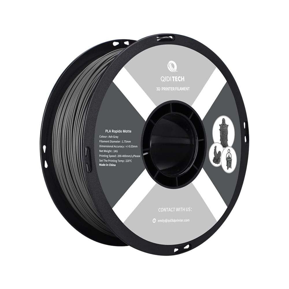 QIDI Ash Gray PLA Rapido Matte Filament Spool